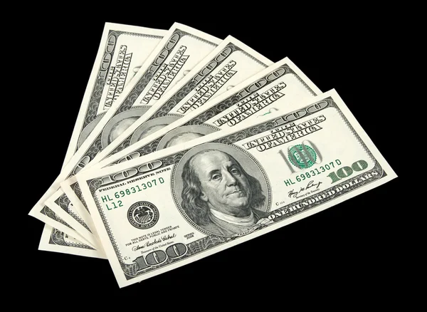 美国的钱在黑色背景上 — 图库照片