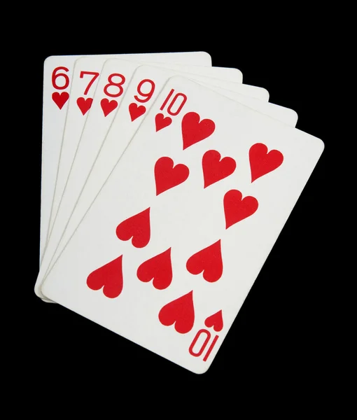 Speelkaarten, harten — Stockfoto