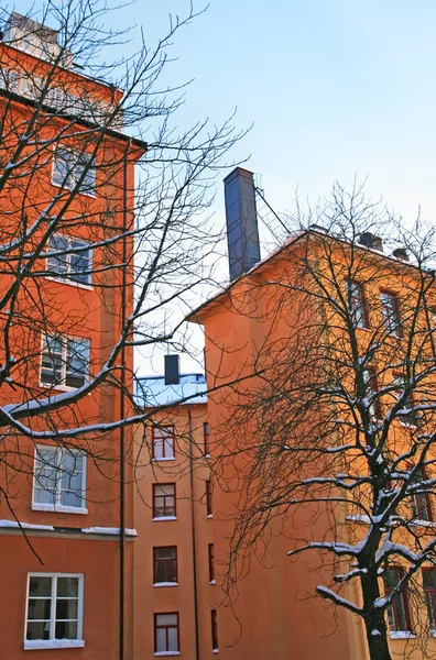 Ładne dzielnicy mieszkalnej w centrum Sztokholmu — Zdjęcie stockowe