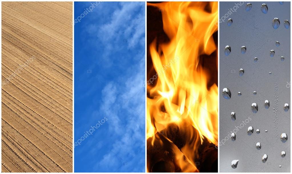 Cuatro elementos. Tierra, aire, fuego, agua. 2023