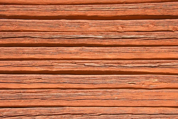 Parete in legno dipinta con il tradizionale colore rosso svedese — Foto Stock