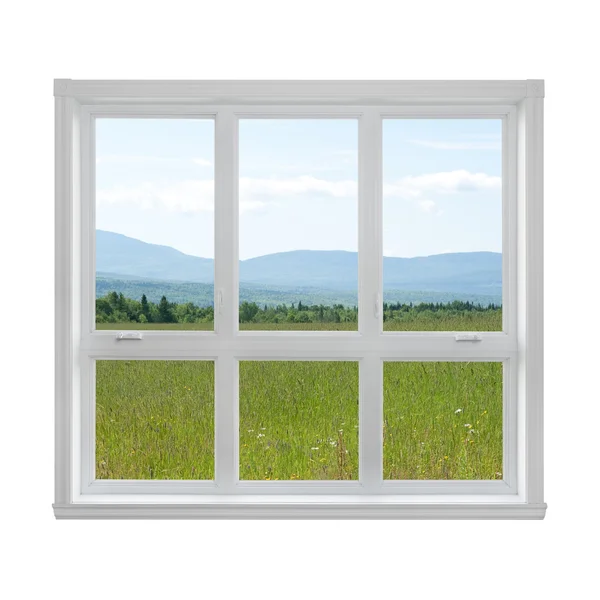 Paisaje de verano visto por la ventana — Foto de Stock