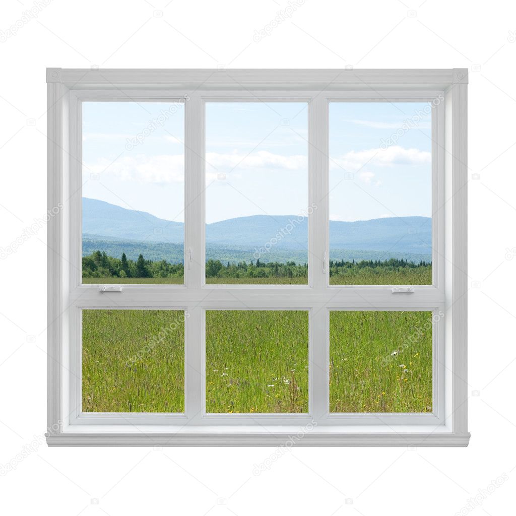 Summer landscape seen through the window