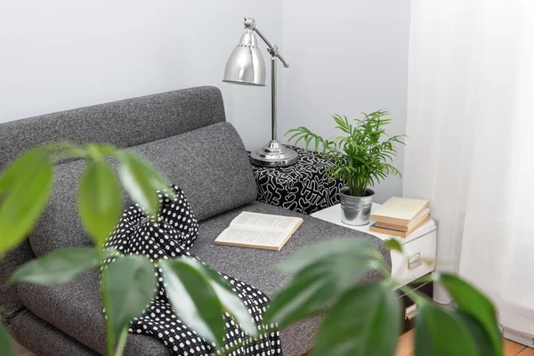 Comfortable place for reading in a living room — Stock Photo, Image