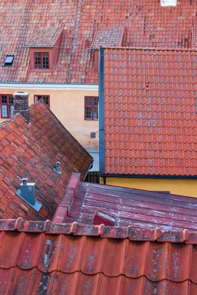 Telhados da cidade sueca Visby — Fotografia de Stock