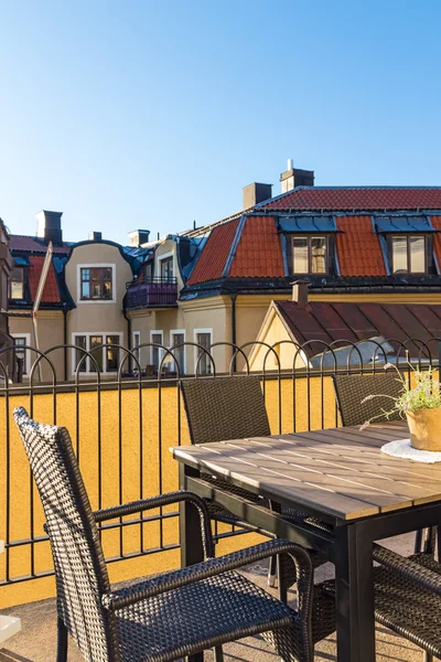 View over rooftops of Swedish town Visby — Stock Photo, Image