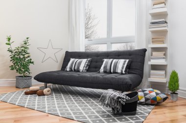 modern bir dekor ile geniş oturma odası