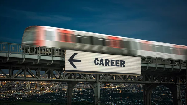 Straßenschild Weist Den Weg Zur Karriere — Stockfoto