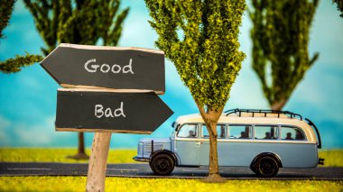 Street Sign yolu Iyi VERSUS Bad