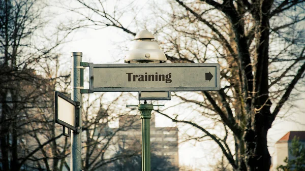 Straat Teken Richtings Manier Trainen — Stockfoto