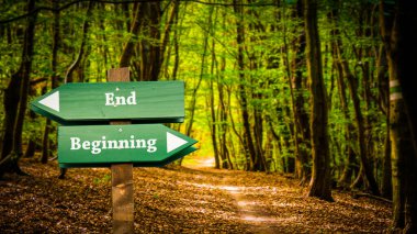 Sokak bitiş karşı başlangıcı için yön Işareti