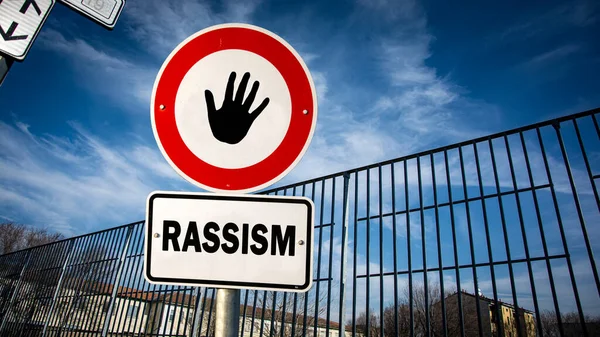 Utca Aláírása Irány Tolerancia Rassism — Stock Fotó