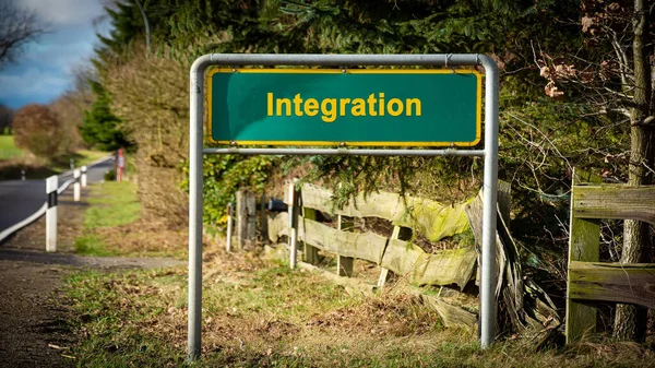 Street Sign Direction Way Integration — Stock Photo, Image