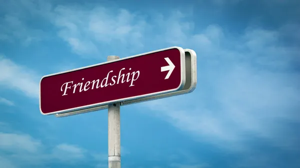 Street Sign Direction Way Friendship — Stock Photo, Image