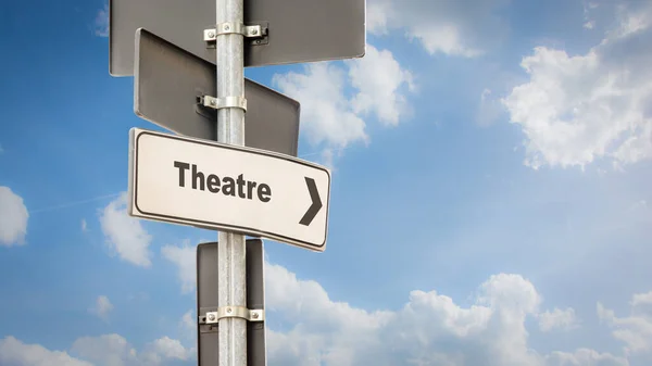 Street Sign Direction Way Theatre — Stock Photo, Image