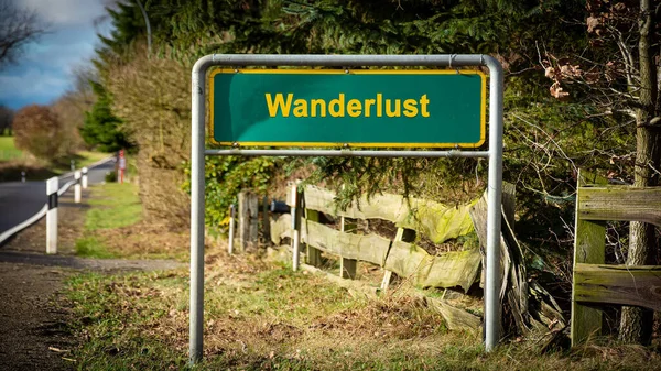 Sokak Sign Wanderlust Için Yön Yolu — Stok fotoğraf