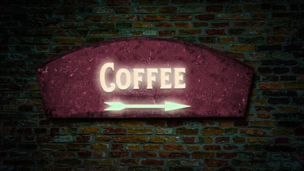 街道标志咖啡方向 — 图库照片