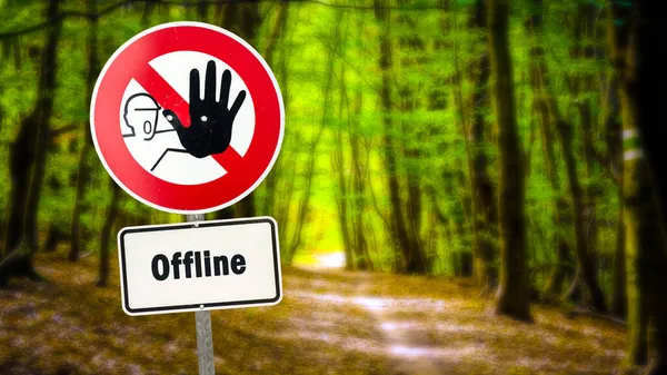 Ulica Podpisz Drogę Kierunku Online Offline — Zdjęcie stockowe
