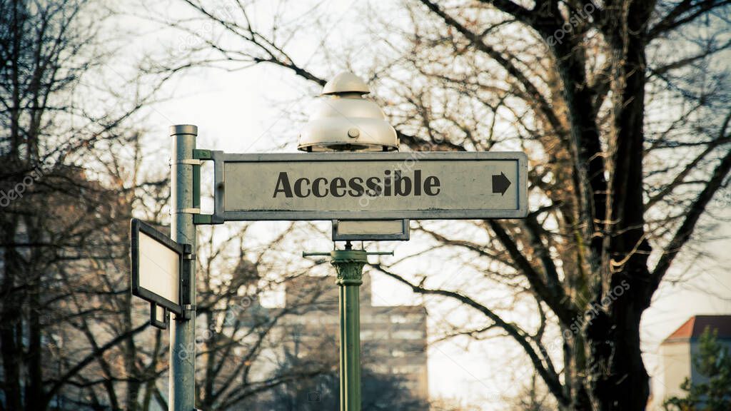 Street Sign the Direction Way to Accessible