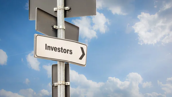 Street Sign Direction Way Investors — Stock Photo, Image