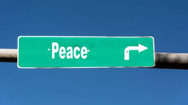 Οδός Υπογραφή Κατεύθυνση Προς Την Ειρήνη — Φωτογραφία Αρχείου
