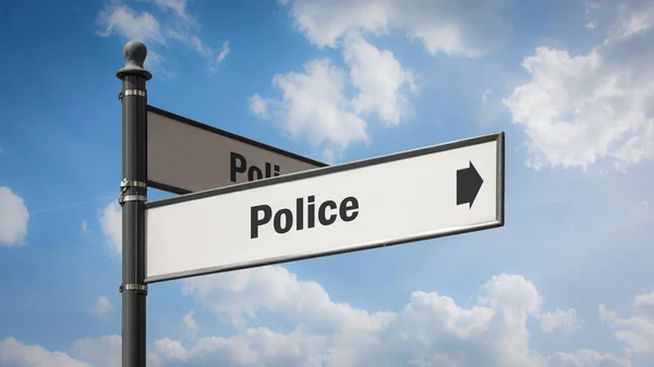 Street Sign Direction Way Police — Stock Photo, Image