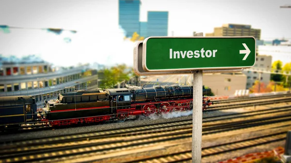 Street Sign Direction Way Investor — Stock Photo, Image