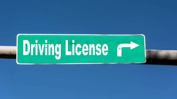 Señal Calle Camino Dirección Licencia Conducción — Foto de Stock