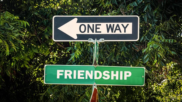 Street Sign Direction Way Friendship — Stock Photo, Image