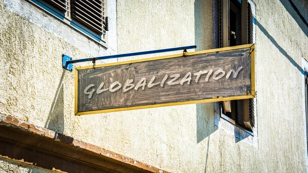 Street Sign Direzione Verso Globalizzazione — Foto Stock