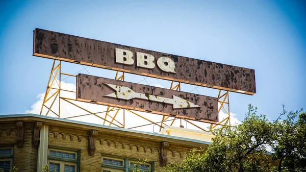 Calle Firmar Dirección Camino Barbacoa — Foto de Stock