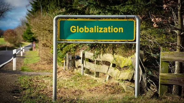 街道签署全球化方向 — 图库照片