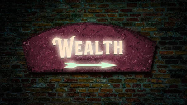 Street Sign theDirection Way to Wealth