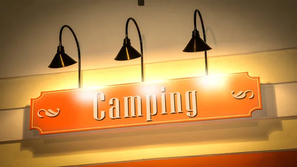 Utca Jel Irány Camping — Stock Fotó