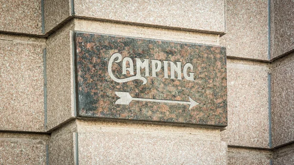 Señal Calle Dirección Camino Camping — Foto de Stock