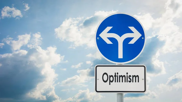 Rua Assine Caminho Direção Para Otimismo — Fotografia de Stock