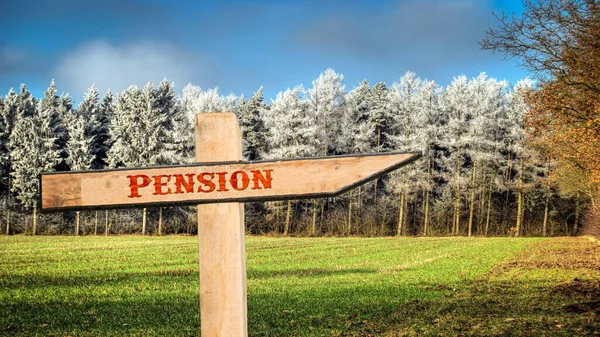 Street Sign Direction Way Pension — Stock Photo, Image