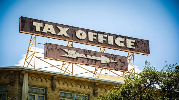 Gata Underteckna Riktningen Väg Till Skattkontor — Stockfoto