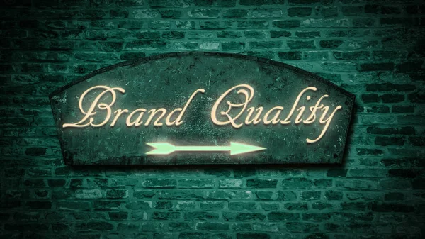 Rua Assine Caminho Direção Para Brand Quality — Fotografia de Stock
