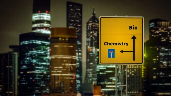 Straßenschild Weist Den Weg Richtung Bio Chemie — Stockfoto