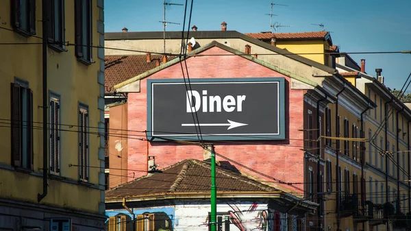 Utca Jel Irány Diner — Stock Fotó