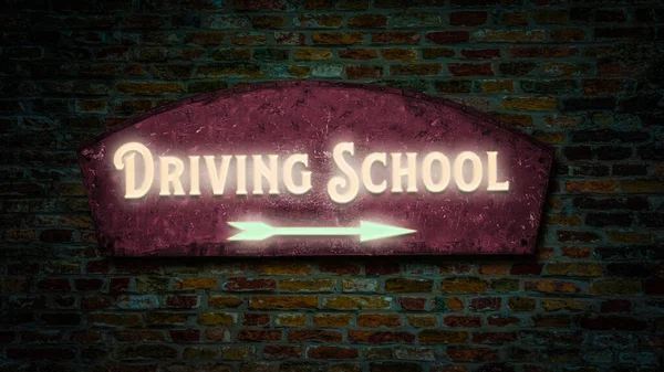 Street Sign Direction Way Driving School — Stock Photo, Image