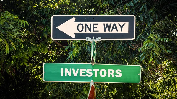 Street Sign Direction Way Investors — Stok Foto