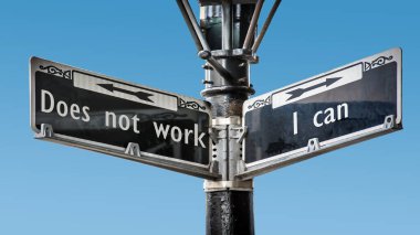 Sokak İşareti Yön Yolu Ben karşı işe yaramazsa