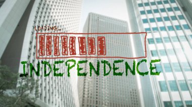 Sokak bağımsızlık için yol yön Imzala