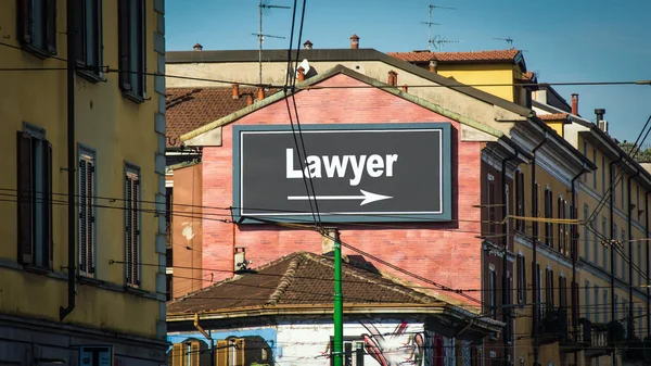 Rua Assine Direção Caminho Para Advogado — Fotografia de Stock