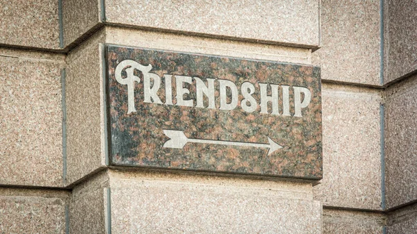 Street Sign Direction Way Friendship — Stock Photo, Image