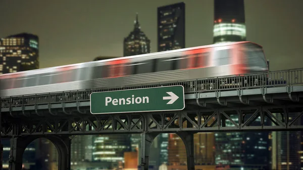 Street Sign Direction Way Pension — Stock Photo, Image