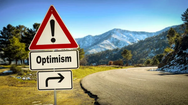 Улица Обозначает Путь Оптимизму — стоковое фото