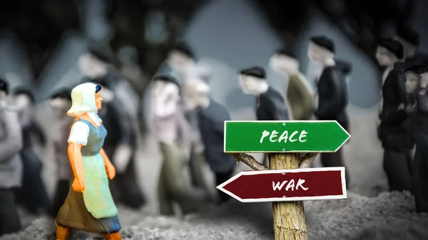 Вуличний Знак Шлях Миру Проти Війни — стокове фото